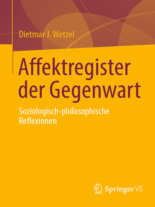 Title details for Affektregister der Gegenwart by Dietmar J. Wetzel - Available